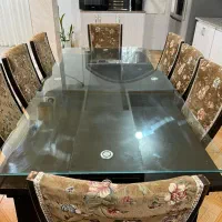 میز چوب هشت نفره کاملا نو و سالم