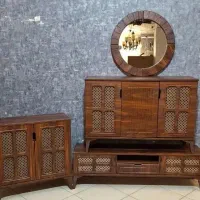 کنسول با اینه گرد مدل خطیی لوزی پایین