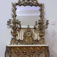 فروش و خریدار آینه شمعدان کنسول لوستر و غیره برنز