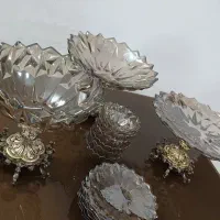 سرویس شیشه ای نو جا شمعی و پاف