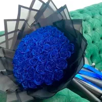تزئین گل روبانی رنگ آبی