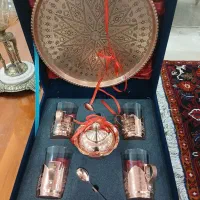 سینی و استکان و مس صفر و آکبند زنجان