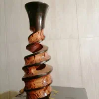 گلدان چوبی خاص طرح پیچ تراش زیبا