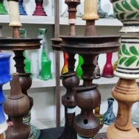 قلیان چوب گردو بشقابی  و تنه کاجی قطر تنه بالا