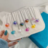 گردنبند های قلب یخی هولوگرامی دارای رنگ بندی