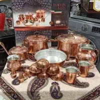 سرویس قابلمه مسی ۲۰ پارچه زنجان ضخیم رنگ ثابت