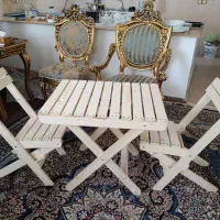 صندلی ومیزتاشو چوبی