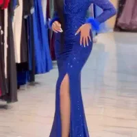 پیراهن مجلسی آبی ماکسی ۴۲ تا ۴۸