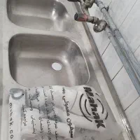 سینک ظرفشویی  استیل روکار + شیر آب و اتصالات