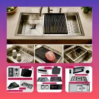 پک شیرآلات گازتوکار رومیزی هود سینک باکسی Tf7824
