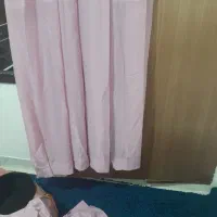 پرده حریر یاسی ست کامل