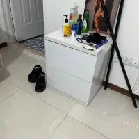 تخت دو نفره با دو کشو و میز تحریر با تشک تخت