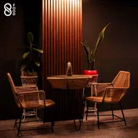 مبلمان دست حصیر بافت برکه صندلی باغی ویلای کافه