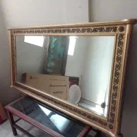 آیینه باقاب چوب آمریکایی  و تزیینات برنزی