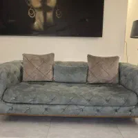 ست مبلمان ۸ نفره چستر مدرن به همراه پاف در حد نو