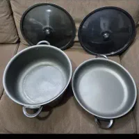 قابلمه و ماهیتابه و ظروف پذیرایی و وان گرد بزرگ