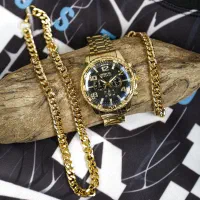 ست گردنبند و ساعت مردانه شیک