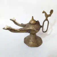 چراغ برنجی قدیمی سنگین