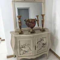 کنسول آیینه و بوفه چوب راش با رنگ پلی اورتان
