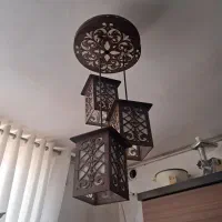 لوستر سه شاخه چوبی تمیز