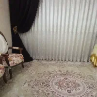 پرده حریر خامه دوزی  به همراه دستک مخمل قیطان دوزی