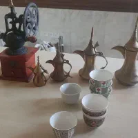 دله عربی برنجی فنجان قهوه اسیاب دستی قهوه
