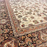 فرش ماشینی ۹ متری کرم ۷۰۰ شانه افشان نکین اصل