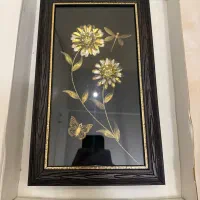 تابلو گل طلایی