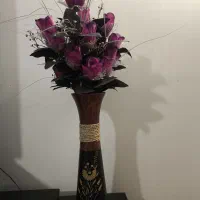 گل و گلدان چوبی