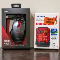 هارد اکسترنال adata 2tb و ماوس گیمینگ acer