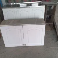 کابینت فلزی و آبچکان دو طبقه و سینگ ظرف شویی