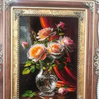 تابلو فرش گل نسترن کد 16