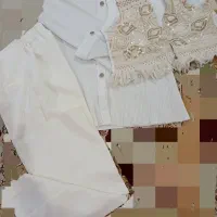 گیپور قرمز  و شومیز شلوار