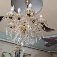 لوستر ۹شاخه کریستال کاملا سالم دوعدد