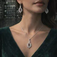 گردنبند و گوشواره نقره ساچمه شمش