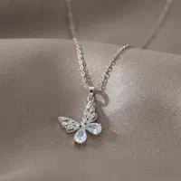 گردنبند نگین کار شده پروانه