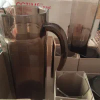 پارچ ولیوان هشت ضلعی دودی فرانسه اصل وقدیمی