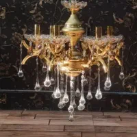 دو عدد لوستر برنز با بدنه آب طلا