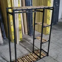 رگال لباس بغل ۲ طبقه جاکفشی با چوب سوخته سندبلاست