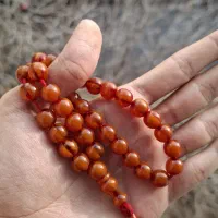 تسبیح کهربا آلمانی رگه پنکه ای