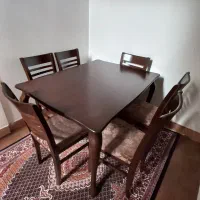 میز غذاخوری ۶ نفره چوب گردو نوئه نو