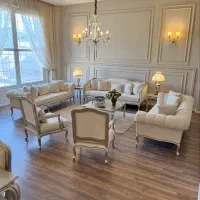 مبل  طرح فرانسوی کویین رنگ بژ کد ۰۱۴