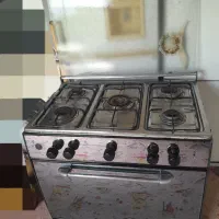 اجاق گازپنج شعله طرح فرصفحه استیل درحدنوکاملا سالم