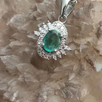 گردنی نقره نگین زمرد افغانستان