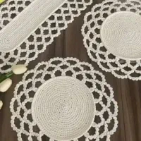 رانر رومیزی وزیر بشقابی قلاب بافی وکاورکوسن