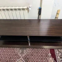 میز تلویزیون چوب و شیشه