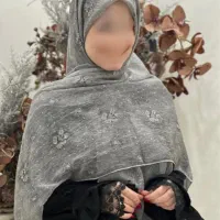 روسری حریر خامه دوزی نگین دار وارداتی