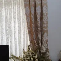 دو عدد شال پرده طرح پتینه
