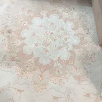 فرش ۱۲ متری کارکرده کرم وگلبهی