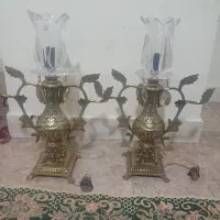 جادستمال کاغذی باسطل آشغال ویک جفت شمعدون برنجی
